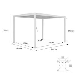 Sweeek - Louvered Pergola Aluminium 4 X 3M Light Wood Coloured - Triomphe - thumbnail 8