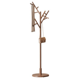 Yqjjgl Solid Wood Freestanding Clothes Rail With Hooks For Home Office Walnut Coat Rack Clothes Rack - thumbnail 4