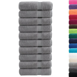 Berkfield Durable Premium Hand Towels Solund 10Pcs Grey 50X100Cm 600Gsm