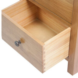 Vidaxl Tall Chest Of Drawers 45X32X110 Cm Solid Oak Wood Tall Chest Of Drawers - thumbnail 5