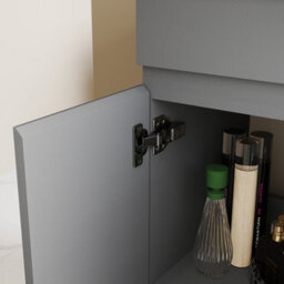 Probaty Bathrooms Vanity Unit Matte Anthracite Mdf,500X385X800mm,freestanding,detachable,2 Doors With Ceramic Basin - thumbnail 5