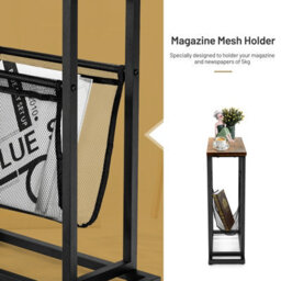 Costway Industrial Sofa Side Table W/ Magazine Holder Coffee Snack Table Laptop Desk - thumbnail 4