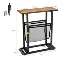 Costway Industrial Sofa Side Table W/ Magazine Holder Coffee Snack Table Laptop Desk - thumbnail 2