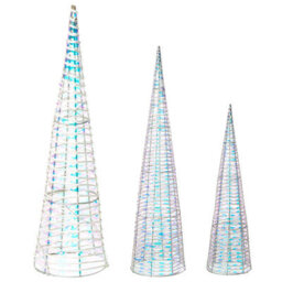 Beliani Set Of 3 Christmas Decorations Led Sonder Christmas Tree 40/60/80 Cm White - thumbnail 1