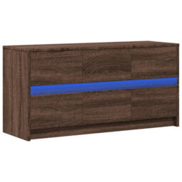 Berkfield Sturdy Tv Cabinet With Led Brown Oak 100X34X50 Cm Engineered Wood - thumbnail 3