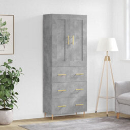Berkfield Highboard Concrete Grey 69.5X34X180 Cm Engineered Wood - thumbnail 1