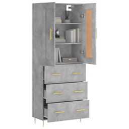 Berkfield Highboard Concrete Grey 69.5X34X180 Cm Engineered Wood - thumbnail 3