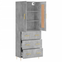 Berkfield Highboard Concrete Grey 69.5X34X180 Cm Engineered Wood - thumbnail 4