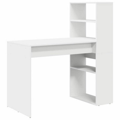 Berkfield Modern Desk With Storage White 113X54X120 Cm Engineered Wood - image 1