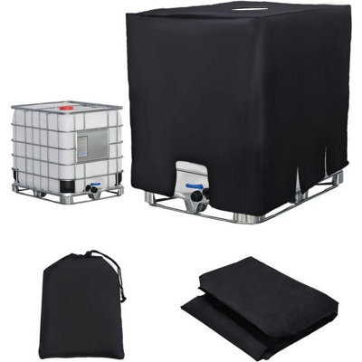 1000L Ibc Tank Cover, Water Uv-Resistant, Dustproof, Protective 120 X 100 116 Cm, Black - image 1