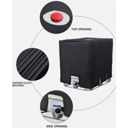 1000L Ibc Tank Cover, Water Uv-Resistant, Dustproof, Protective 120 X 100 116 Cm, Black - thumbnail 3