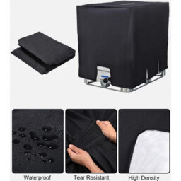 1000L Ibc Tank Cover, Water Uv-Resistant, Dustproof, Protective 120 X 100 116 Cm, Black - thumbnail 4