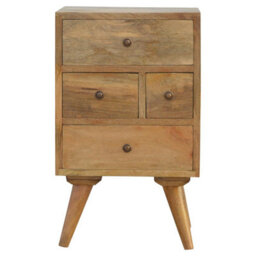 Wyld Haus Pitigliano Nordic 4 Drawer Mango Wood Bedside Table - thumbnail 2