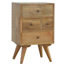 Wyld Haus Pitigliano Nordic 4 Drawer Mango Wood Bedside Table - thumbnail 3