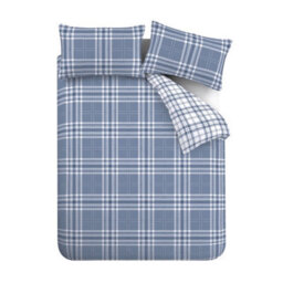 Catherine Lansfield Bedding Kelso Check Duvet Cover Set With Pillowcases Lansfield Blue - thumbnail 5