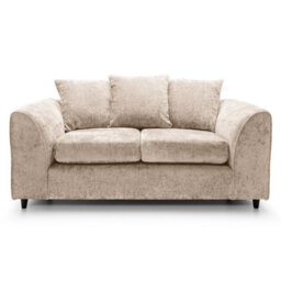 Furnishings For Less UK Monaco Chenille Fabric 2 Seater Sofa Beige Scatter Back - thumbnail 1