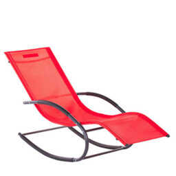 Beliani Rocking Sun Lounger Carano Ii Metal Red - thumbnail 4