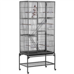 Yaheetech Black Rolling Metal Bird Cage With Detachable Stand Large - thumbnail 2