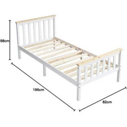 Elegant 3Ft Single Bed Frame In White Solid Pine Wood - thumbnail 2