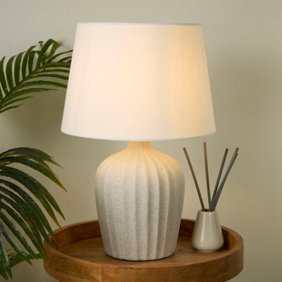 Lighting Collection Large Off White Ceramic Table Lamp - image 1