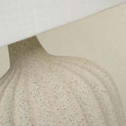 Lighting Collection Large Off White Ceramic Table Lamp - thumbnail 4
