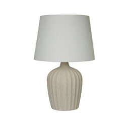 Lighting Collection Large Off White Ceramic Table Lamp - thumbnail 3