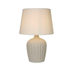Lighting Collection Large Off White Ceramic Table Lamp - thumbnail 2