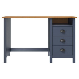 Berkfield Desk Hill Range With 3 Drawers Grey 120X50X74 Cm Solid Pine Wood - thumbnail 2