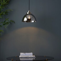 Luminosa Lighting Luminosa Caspa Single Pendant Ceiling Lamp, Bright Nickel Plate, Mirrored Glass - thumbnail 3