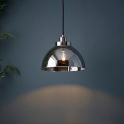 Luminosa Lighting Luminosa Caspa Single Pendant Ceiling Lamp, Bright Nickel Plate, Mirrored Glass - thumbnail 2