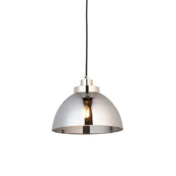 Luminosa Lighting Luminosa Caspa Single Pendant Ceiling Lamp, Bright Nickel Plate, Mirrored Glass - thumbnail 1