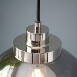 Luminosa Lighting Luminosa Caspa Single Pendant Ceiling Lamp, Bright Nickel Plate, Mirrored Glass - thumbnail 5