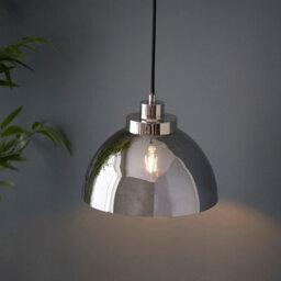 Luminosa Lighting Luminosa Caspa Single Pendant Ceiling Lamp, Bright Nickel Plate, Mirrored Glass - thumbnail 4