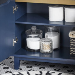 Sobuy Bzr113-B,bathroom Vanity Unit Under Sink Storage Cabinet Navy ,blue,w60Xd30Xh58 - thumbnail 7