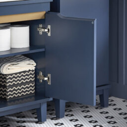 Sobuy Bzr113-B,bathroom Vanity Unit Under Sink Storage Cabinet Navy ,blue,w60Xd30Xh58 - thumbnail 6