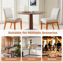 Costway Modern Kitchen Chair Set Of 2 Armless Dining Chair W/ Padded Seat - thumbnail 9