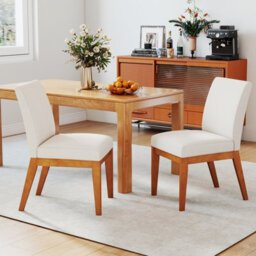Costway Modern Kitchen Chair Set Of 2 Armless Dining Chair W/ Padded Seat - thumbnail 4