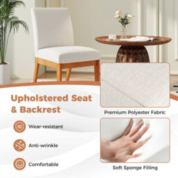 Costway Modern Kitchen Chair Set Of 2 Armless Dining Chair W/ Padded Seat - thumbnail 7