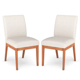 Costway Modern Kitchen Chair Set Of 2 Armless Dining Chair W/ Padded Seat - thumbnail 2