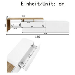 Matteo Stylish High-Gloss White & Oak Effect Tv Unit With Led Lighting, Glass Shelves & Ample Storage For Modern Uk Homes - thumbnail 5
