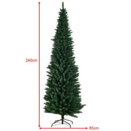 Costway 8 Ft Artificial Christmas Tree Slim Pencil W/ Metal Stand Decorative Xmas Tree - thumbnail 2
