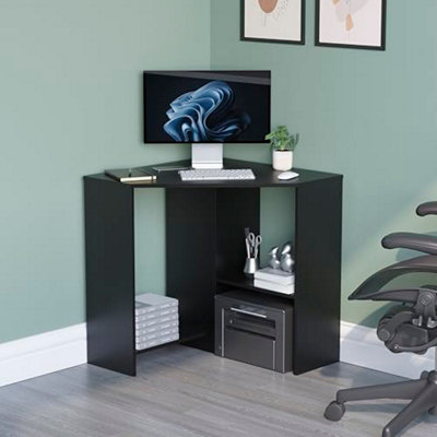 Vida Designs Hetton Corner Computer Desk With Shelves Home Office Laptop Table Video Game Furniture Wood 76 X 100 X 70 Cm