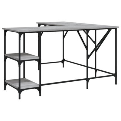 Berkfield Industrial Desk Grey Sonoma 139X139X75 Cm Engineered Wood