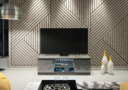 Aura Tv Unit 120Cm Dark Grey High Gloss Doors With Led Lighting - Creative Furniture - thumbnail 5