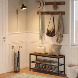 HOOBRO Hall Tree Coat Rack Shoe Bench Set, Diy, Entryway Shoe Rack With 9 Hooks, Coat Stand, Sturdy And Easy Assembly, Hallway Coat Hat B - thumbnail 2