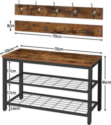HOOBRO Hall Tree Coat Rack Shoe Bench Set, Diy, Entryway Shoe Rack With 9 Hooks, Coat Stand, Sturdy And Easy Assembly, Hallway Coat Hat B - thumbnail 8