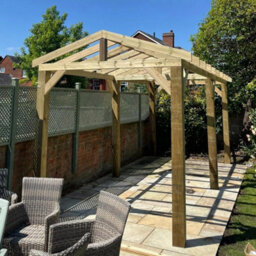"NLC(DRIFFIELD)LIMITED Nlc Wooden Frame Only Gazebo 3.6M X 3.0M (11'10"" X 9'10"") With Tanalised Timber" - thumbnail 4