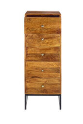 Elm Home And Garden Solid Mango Wood Tall 5 Boy Chest Of Drawers Dark Oak Finish 125Cm High X 48Cm Wide X 32Cm Fully Assembled - thumbnail 3