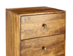 Elm Home And Garden Solid Mango Wood Tall 5 Boy Chest Of Drawers Dark Oak Finish 125Cm High X 48Cm Wide X 32Cm Fully Assembled - thumbnail 5