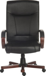 Teknik Kingston Executive Chair In Black Bonded Leather, With Dark Wood Finish And Seat Height Adjustment And Tilt - thumbnail 2